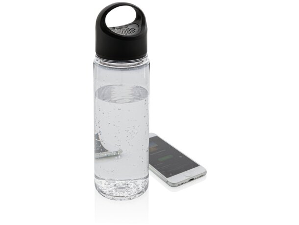Botella de agua con altavoz inalámbrico Negro/transparente detalle 3