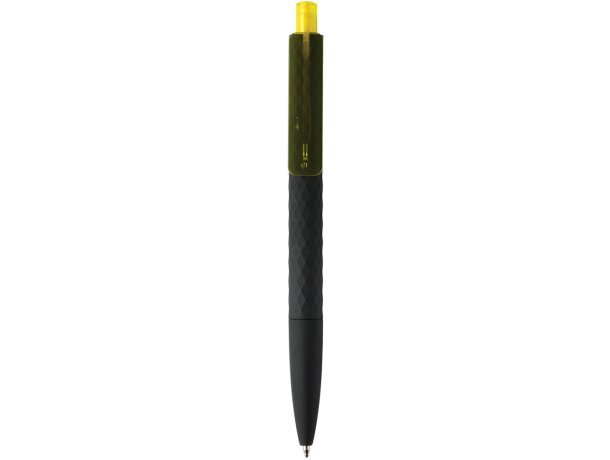 Bolígrafos con nombre forma exclusiva de diamante y tacto suave Amarillo/negro detalle 29