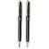 Sets boligrafos y rollers para empresas elegante latón tinta azul Negro/plata detalle 7