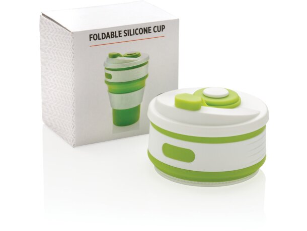 Tazas plegable de silicona Verde detalle 44