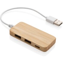 Hub USB bambú personalizada con publicidad
