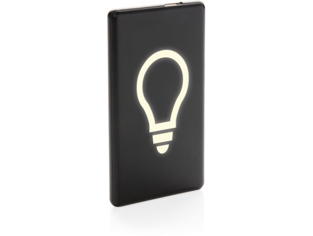 Batería externa con logo iluminado de 4000 mAh Negro detalle 5