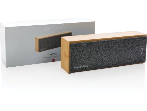 Altavoz de bambú inalámbrico Wynn 10W Marron detalle 2