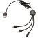 Multicable con 5 conectores de nailon trenzado Negro detalle 4