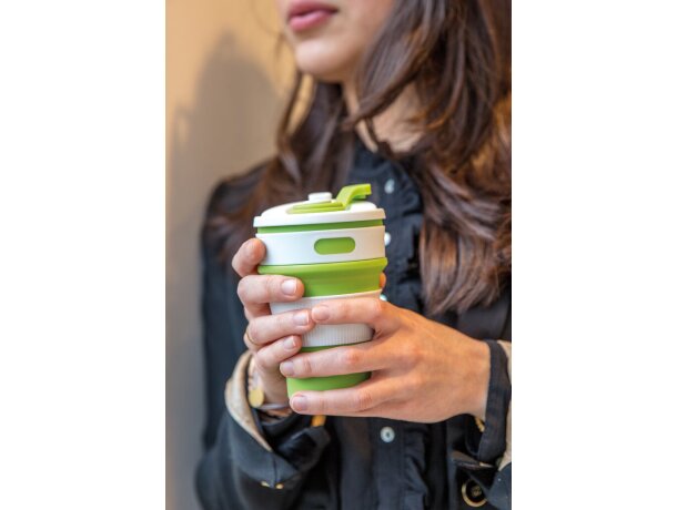 Tazas plegable de silicona Verde detalle 42