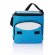 Bolsa térmica de poliéster con bolsillo frontal y correa ajustable Azul/plata
