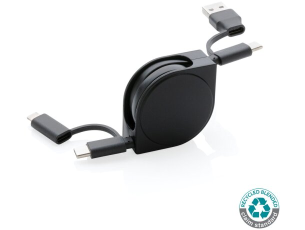 Cable retráctil Bulaevo 6 conectores carga rápida ABS reciclado Negro detalle 9