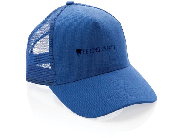 Gorra personalizable de 5 paneles en algodón cepillado 190 gr impact aware™ Azul detalle 36