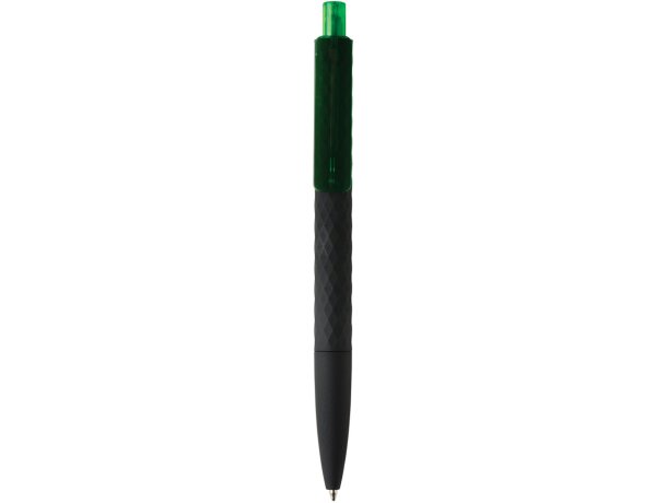 Bolígrafos con nombre forma exclusiva de diamante y tacto suave Verde/negro detalle 35