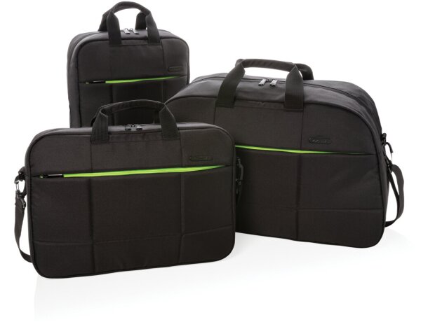 Maletín Soho para portátil 15.6 RPET sin PVC Negro/verde detalle 8