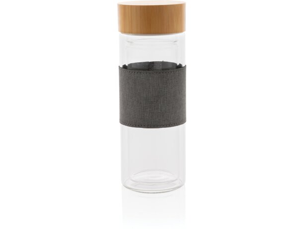 Botella Impact de vidrio de borosilicato de doble pared Transparente/gris detalle 3