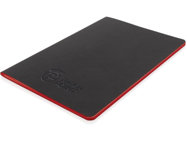 Libreta de tapa blanda de PU con borde de color Rojo detalle 35