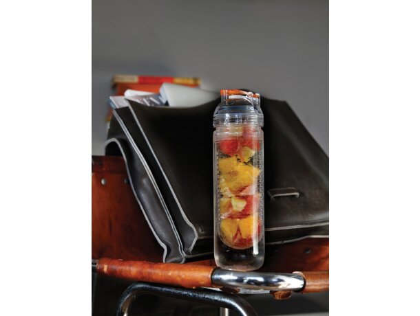 Bidón deportivo con compartimento para frutas de tritán 500ml Naranja detalle 27