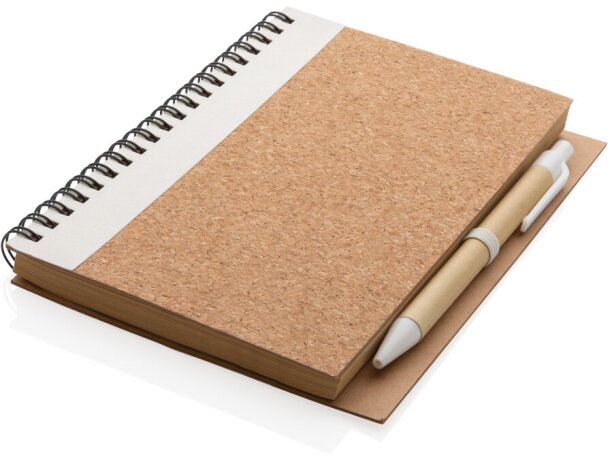 Cuaderno espiral de corcho con bolígrafo Blanco detalle 8