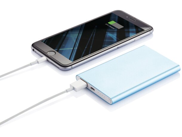 Powerbank elegante en varios colores de 4000 mah Azul/blanco detalle 8