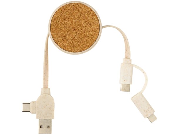 Cable cargador usb 100 cm. retráctil tipo C Marron detalle 2