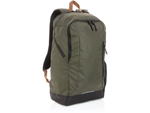 Mochila ecológica para publicidad con poliéster reciclado y trazador AWARE Verde detalle 35