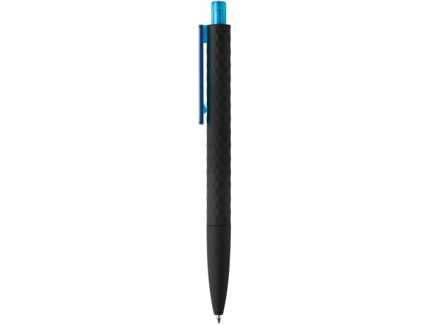 Bolígrafos con nombre forma exclusiva de diamante y tacto suave Azul/negro detalle 22