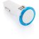 Cargador dual USB ABS azul con iluminación LED