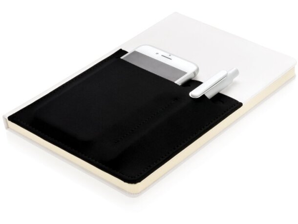 Libreta A5 Deluxe con bolsillos inteligentes Blanco detalle 11
