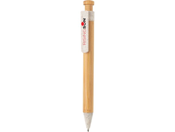 Bolis ecológicos de bambú y paja de trigo tinta azul Blanco detalle 9