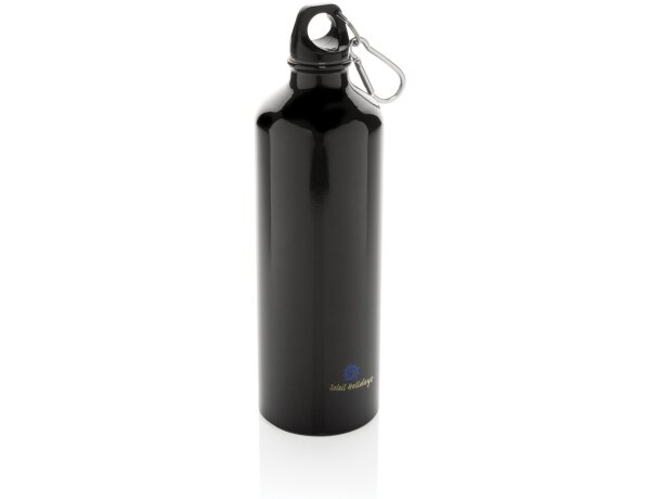Botella de agua XL de aluminio con mosquetón Negro/negro detalle 5