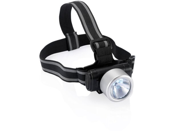 Linterna frontal para cabeza 3 leds Plata/negro detalle 1