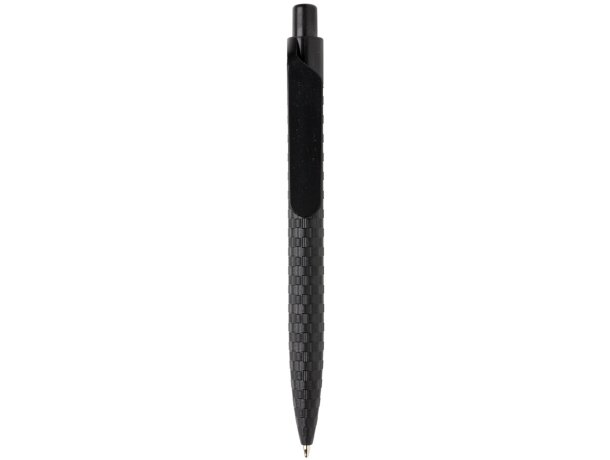 Bolígrafos ecológicos de paja de trigo y abs tinta azul Negro detalle 2
