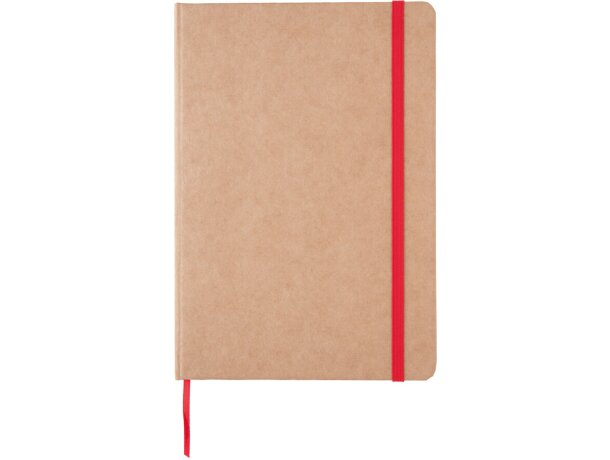 Libreta A5 reciclada de kraft Rojo detalle 11