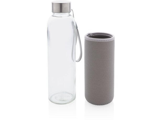 Botella de vidrio con funda de neopreno Gris detalle 13