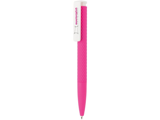 Bolígrafos con nombre plástico con clip tinta azul Rosa/blanco detalle 3