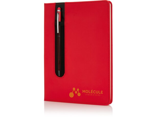 Libreta A5 con bolígrafo de lujo Rojo detalle 10