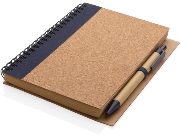 Cuaderno espiral de corcho con bolígrafo Azul detalle 14