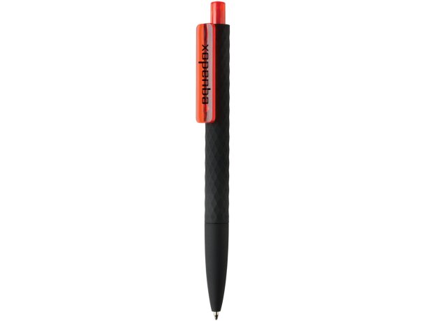 Bolígrafos con nombre forma exclusiva de diamante y tacto suave Rojo/negro detalle 17