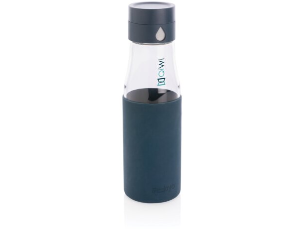 Botella de hidratación de vidrio Ukiyo con funda Azul detalle 20