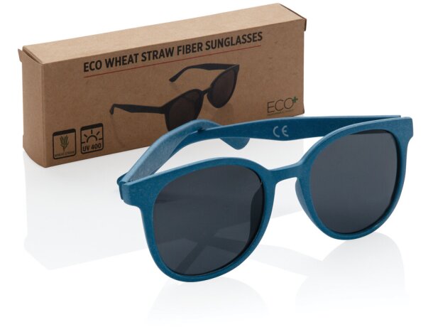 Gafas de sol ecológicas de fibra de paja de trigo ECO Azul detalle 15