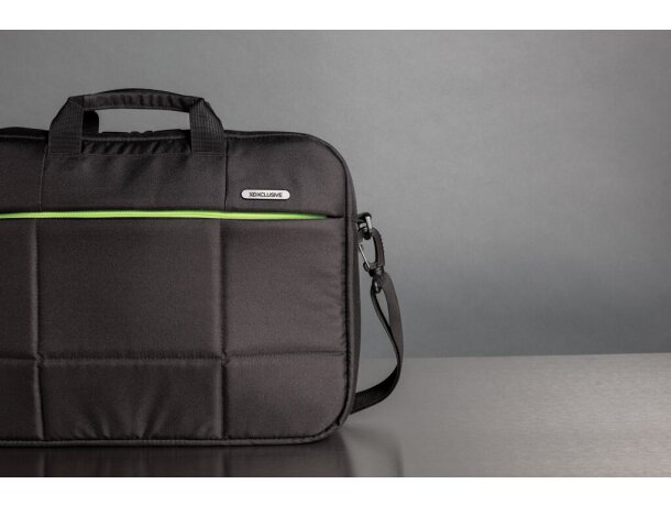 Maletín Soho para portátil 15.6 RPET sin PVC Negro/verde detalle 9