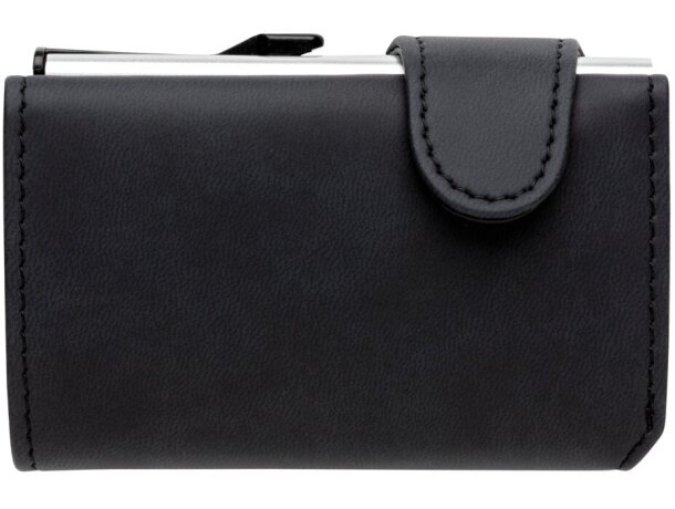 Tarjeteros con billetera pu RFID aluminio sólido Negro detalle 5