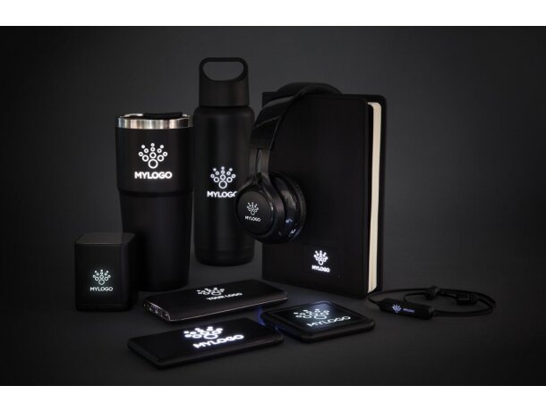 Altavoces promocionales logotipo iluminado de plástico Negro detalle 6