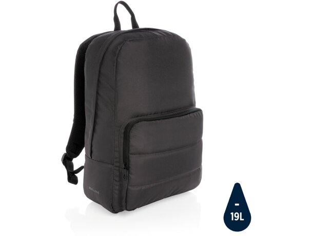 Mochila Macomer RPET 15.6 negra con certificación AWARE Azul marino detalle 34