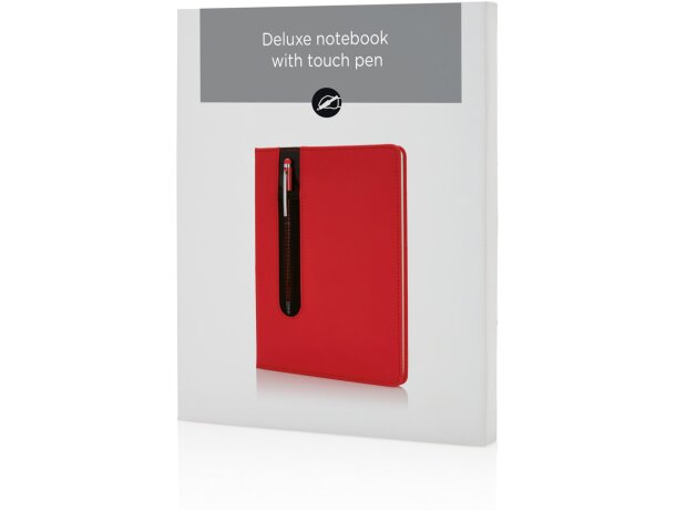 Libreta A5 con bolígrafo de lujo Rojo detalle 9