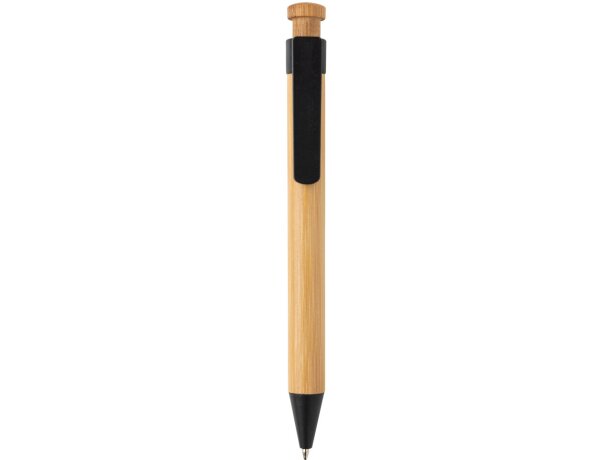 Bolis ecológicos de bambú y paja de trigo tinta azul Negro detalle 2