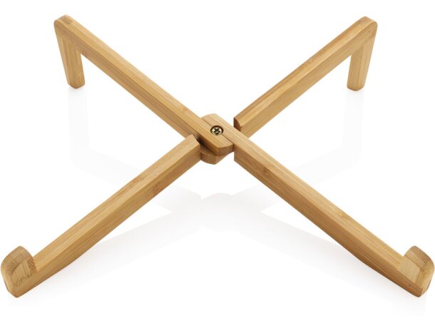 Soporte Dolyna bambú plegable con grabado y logo hasta 15.6 Marron detalle 9