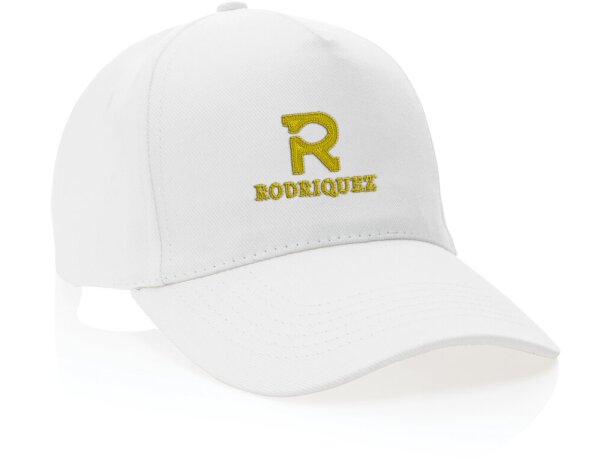 Gorra de algodón reciclado Impact 280gr con trazador AWARE™ Blanco detalle 18