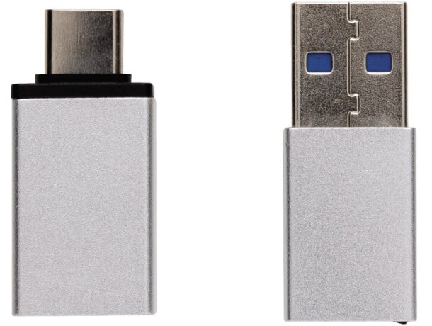 Juego de adaptadores USB A y USB C Plata detalle 2