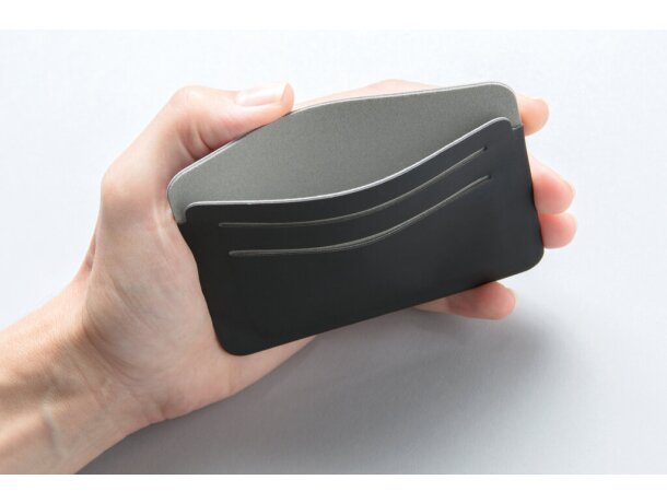 Tarjeteros corporativos bloqueo rfid ultra delgado para 8 tarjetas Negro/gris detalle 16