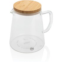 Jarra de vidrio borosilicato Ukiyo con tapa de bambú 1.2L