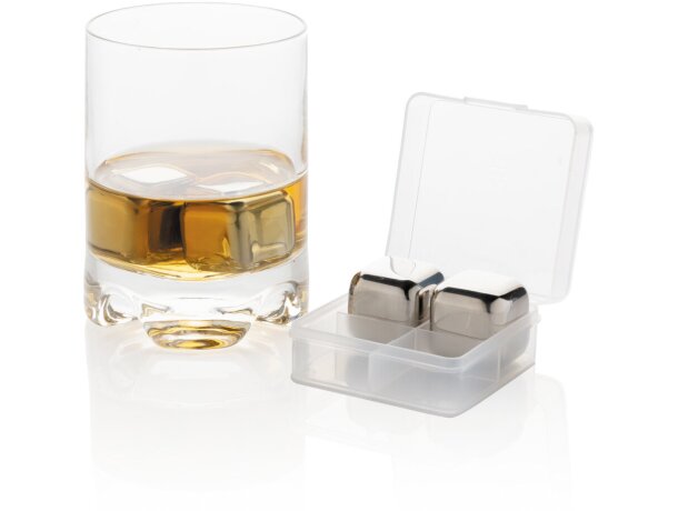 Set 4 cubitos hielo acero inoxidable reutilizables Markdorf Plata detalle 8