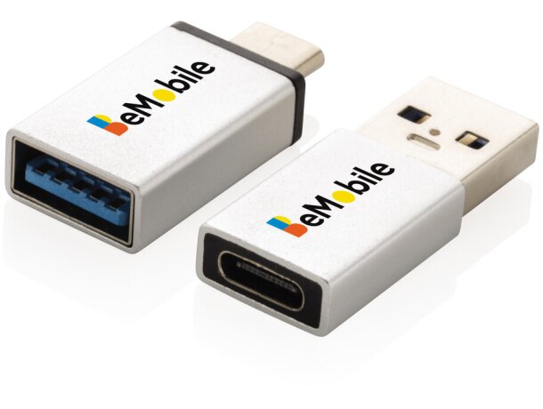 Juego de adaptadores USB A y USB C Plata detalle 7