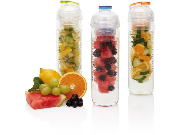 Bidón deportivo con compartimento para frutas de tritán 500ml Azul detalle 6